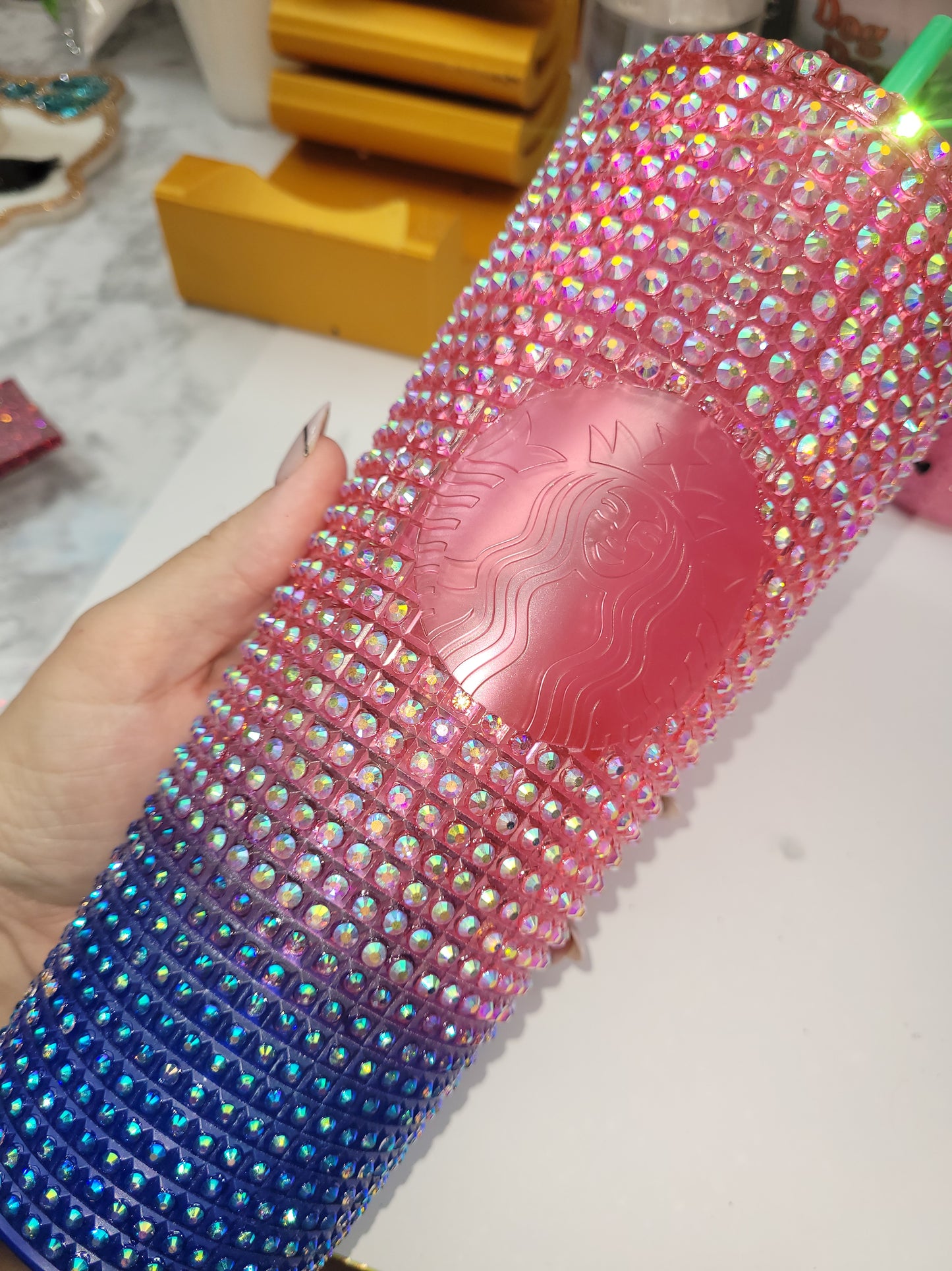 Rhinestoned Starbucks Ombre Cup