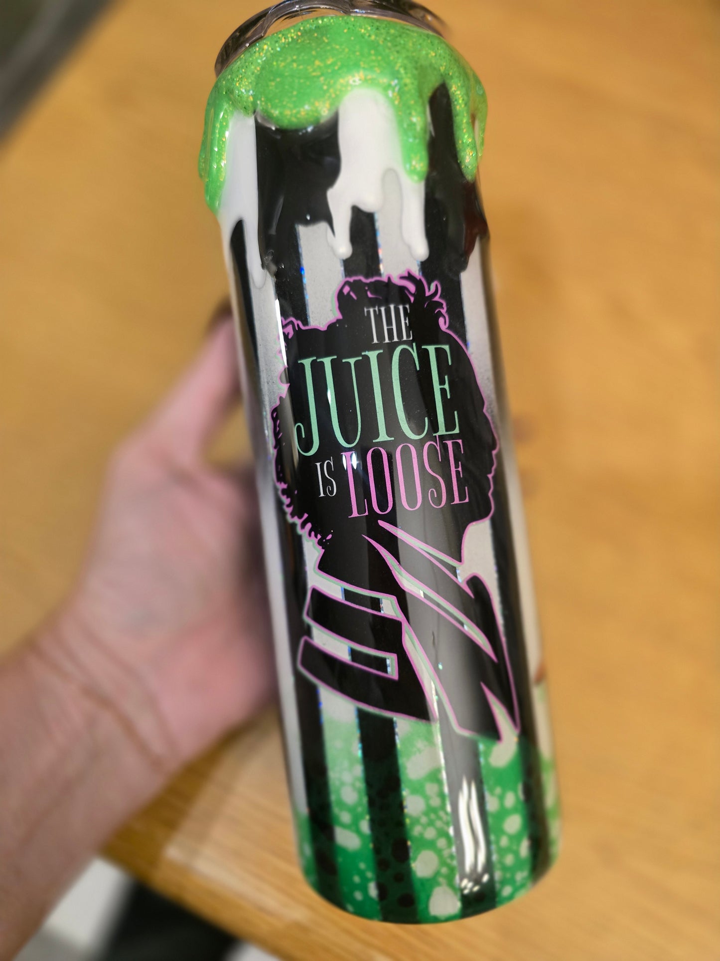 Beetlejuice Tumbler - Green Drip