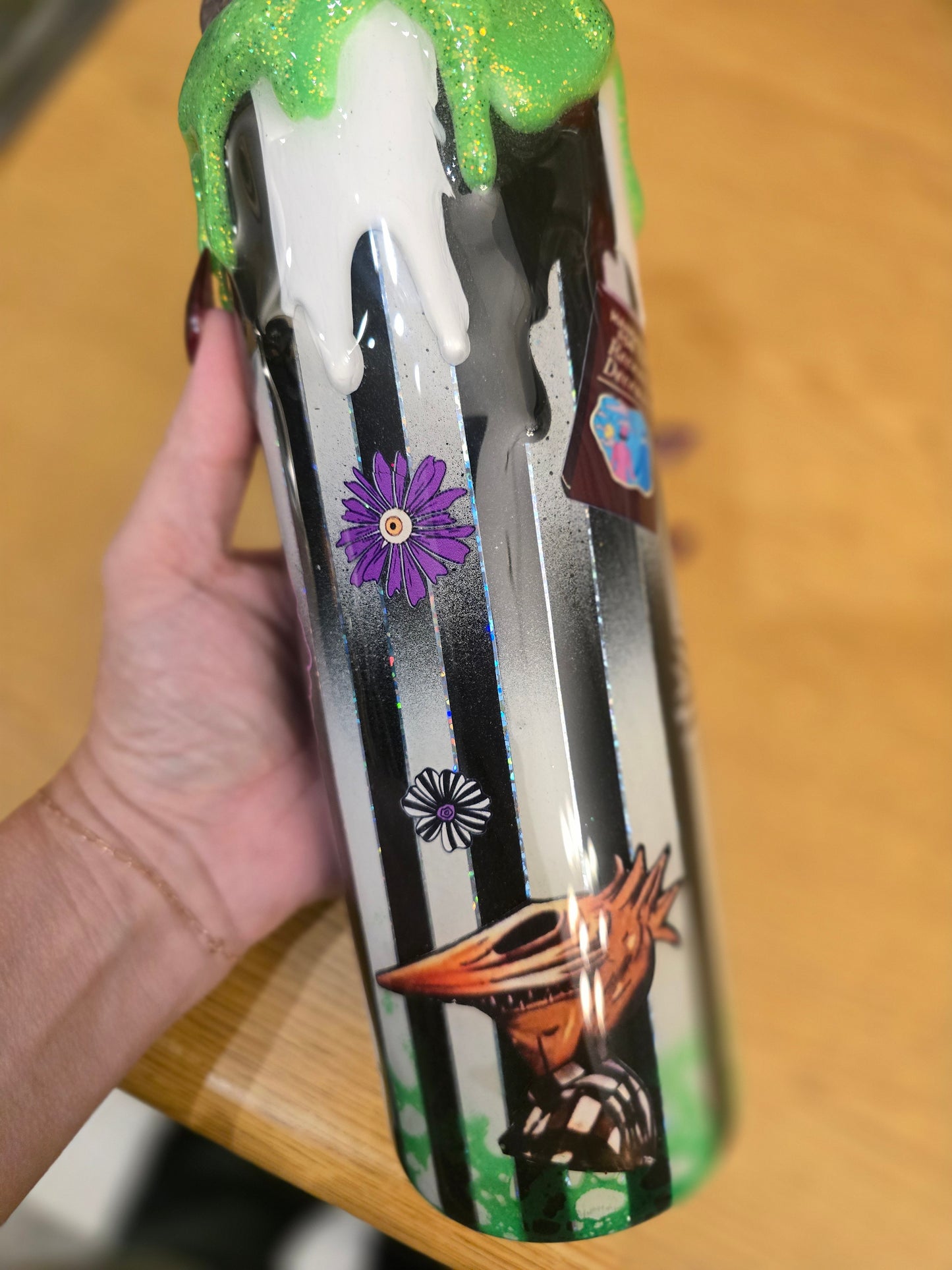 Beetlejuice Tumbler - Green Drip