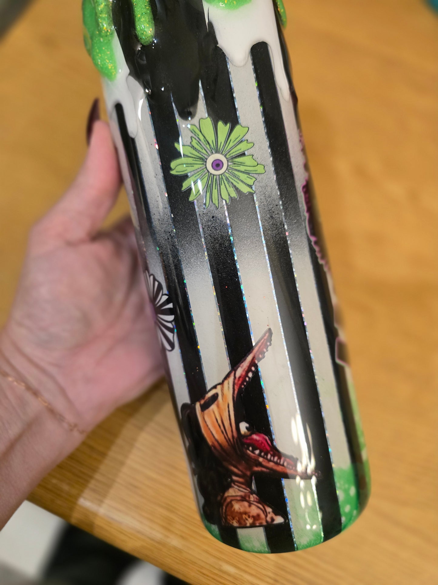 Beetlejuice Tumbler - Green Drip