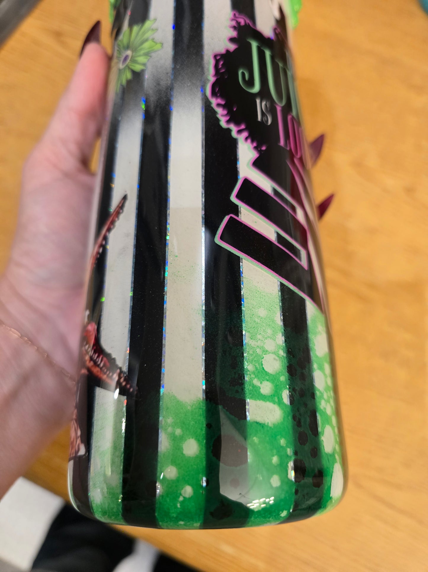 Beetlejuice Tumbler - Green Drip