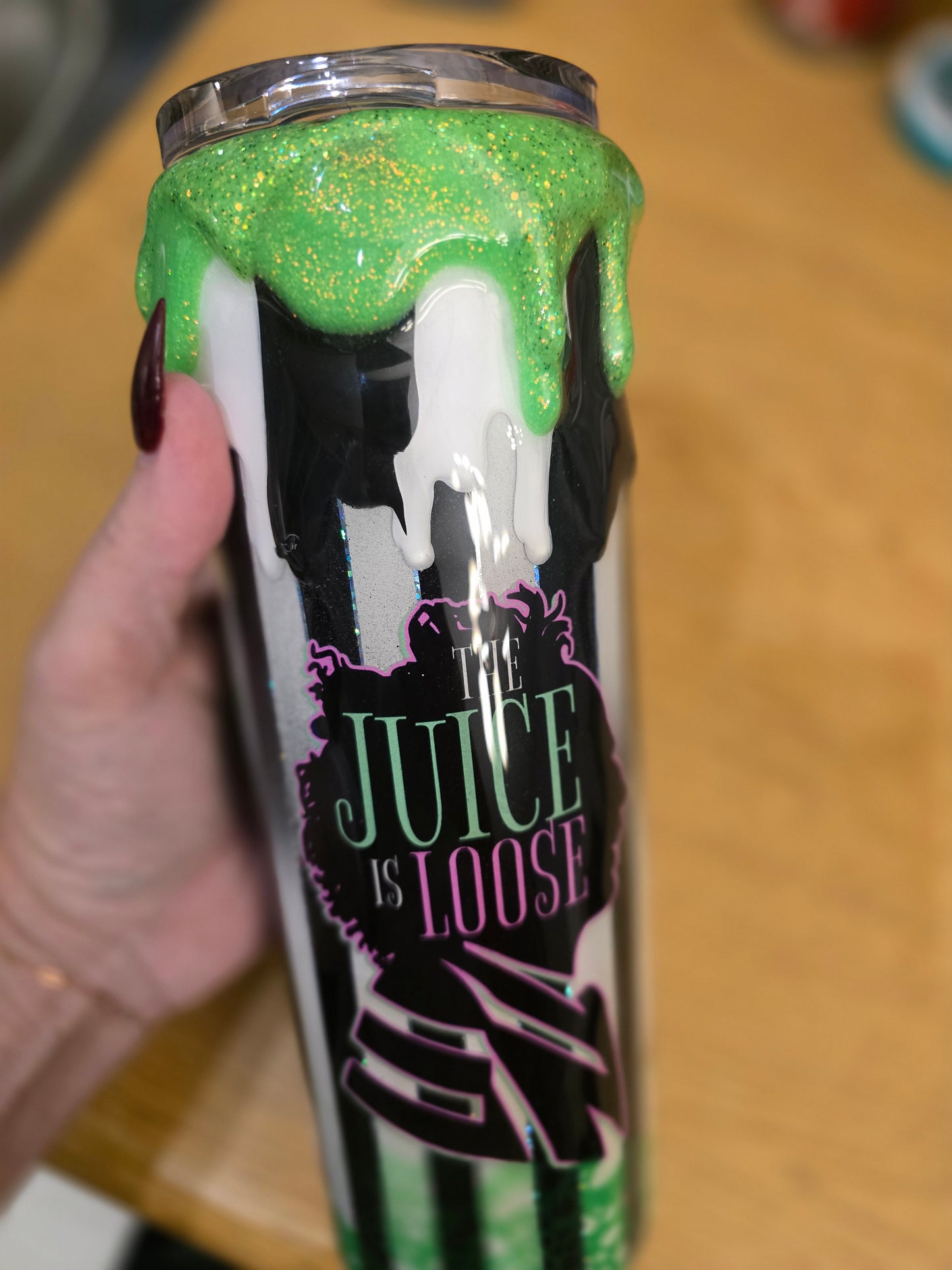 Beetlejuice Tumbler - Green Drip
