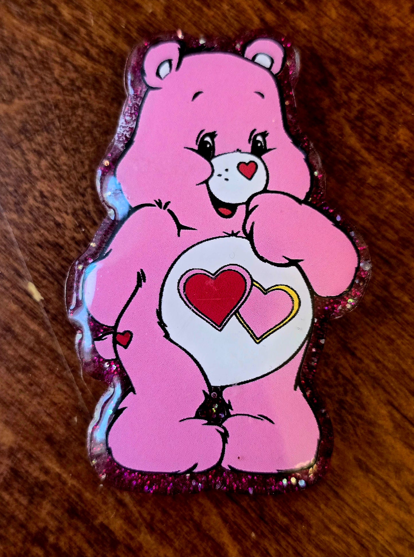Badge Buddy Double Heart Bear