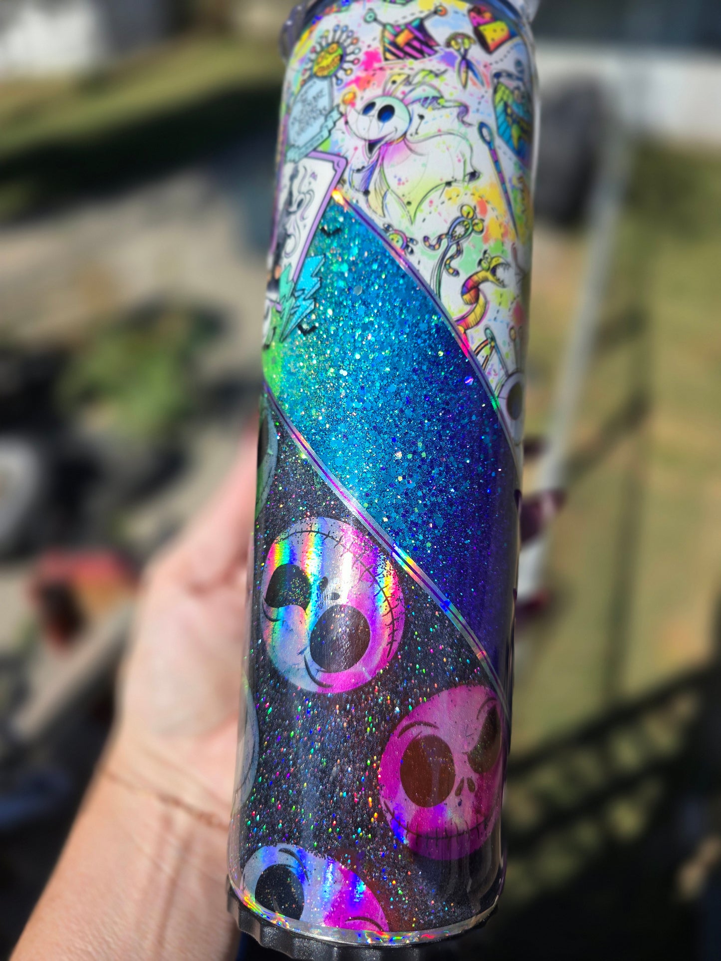 Nightmare Before Xmas Tumbler- Rainbow