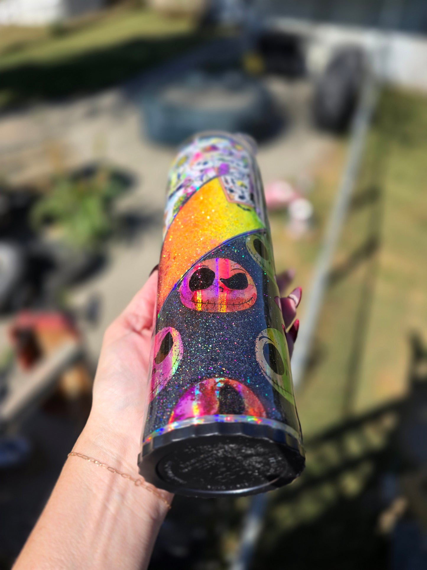 Nightmare Before Xmas Tumbler- Rainbow