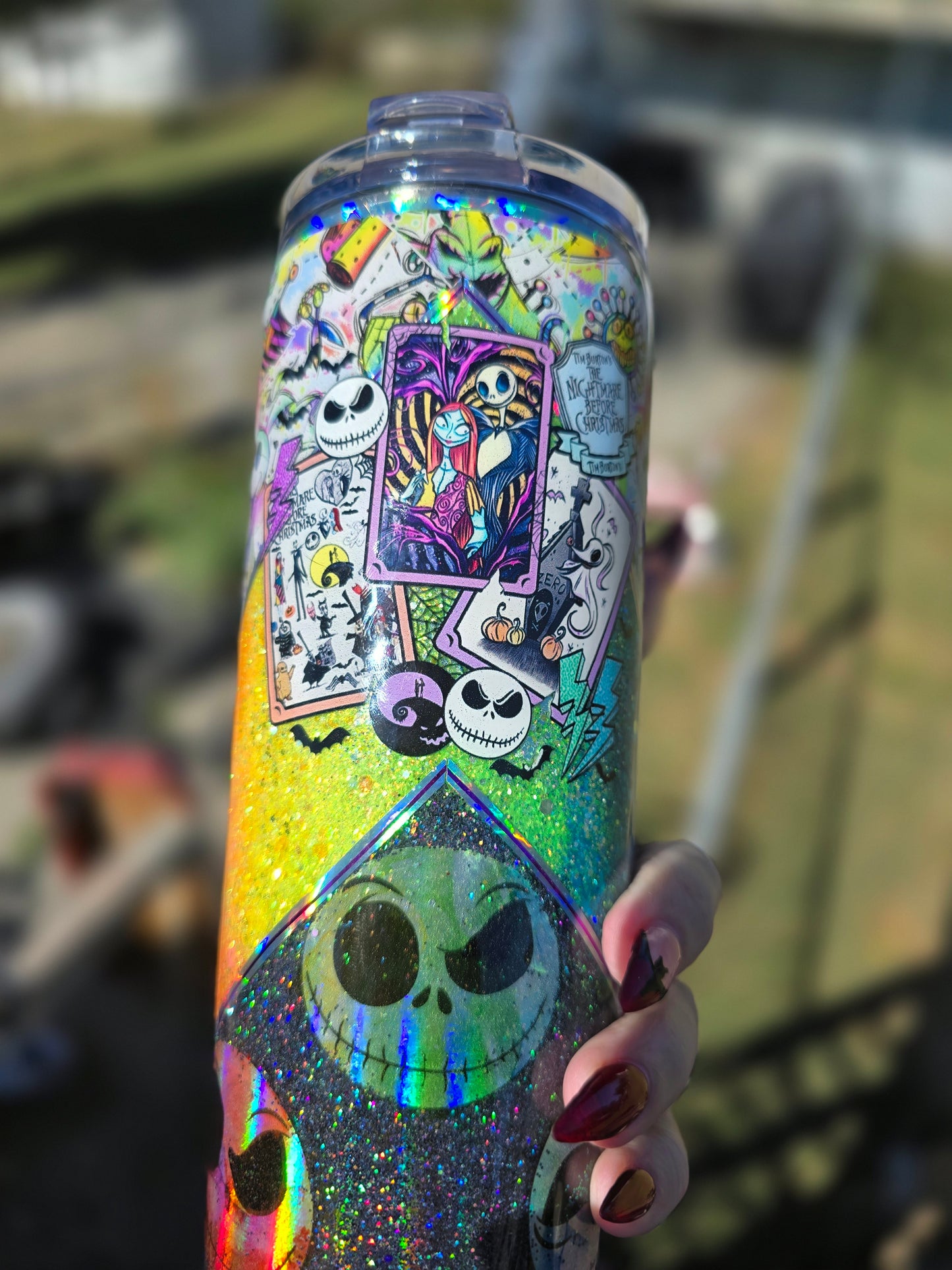 Nightmare Before Xmas Tumbler- Rainbow