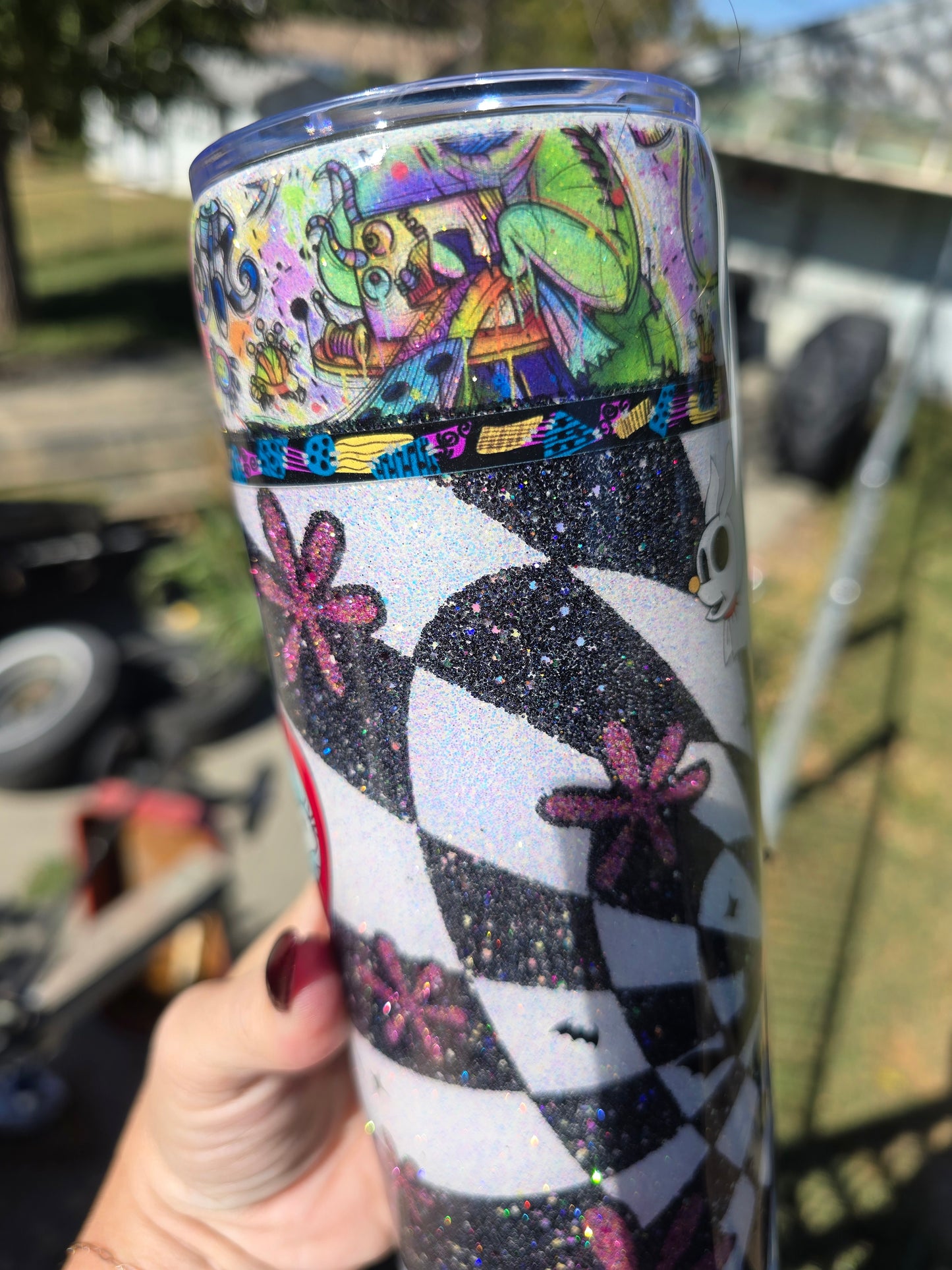 Tumbler- Jack & Sally Heart (glow in the dark)