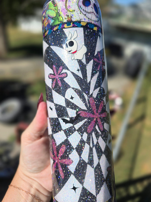 Tumbler- Jack & Sally Heart (glow in the dark)