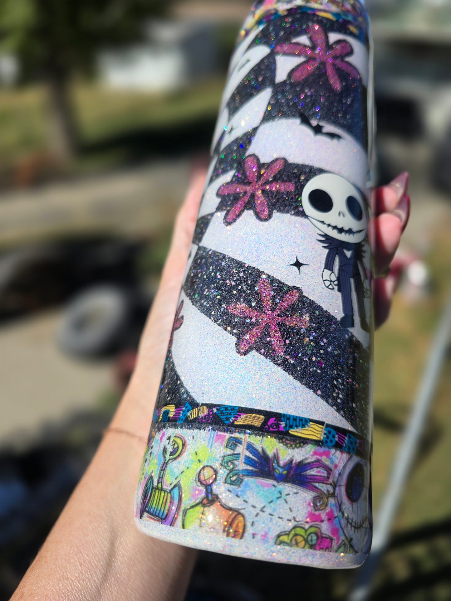 Tumbler- Jack & Sally Heart (glow in the dark)