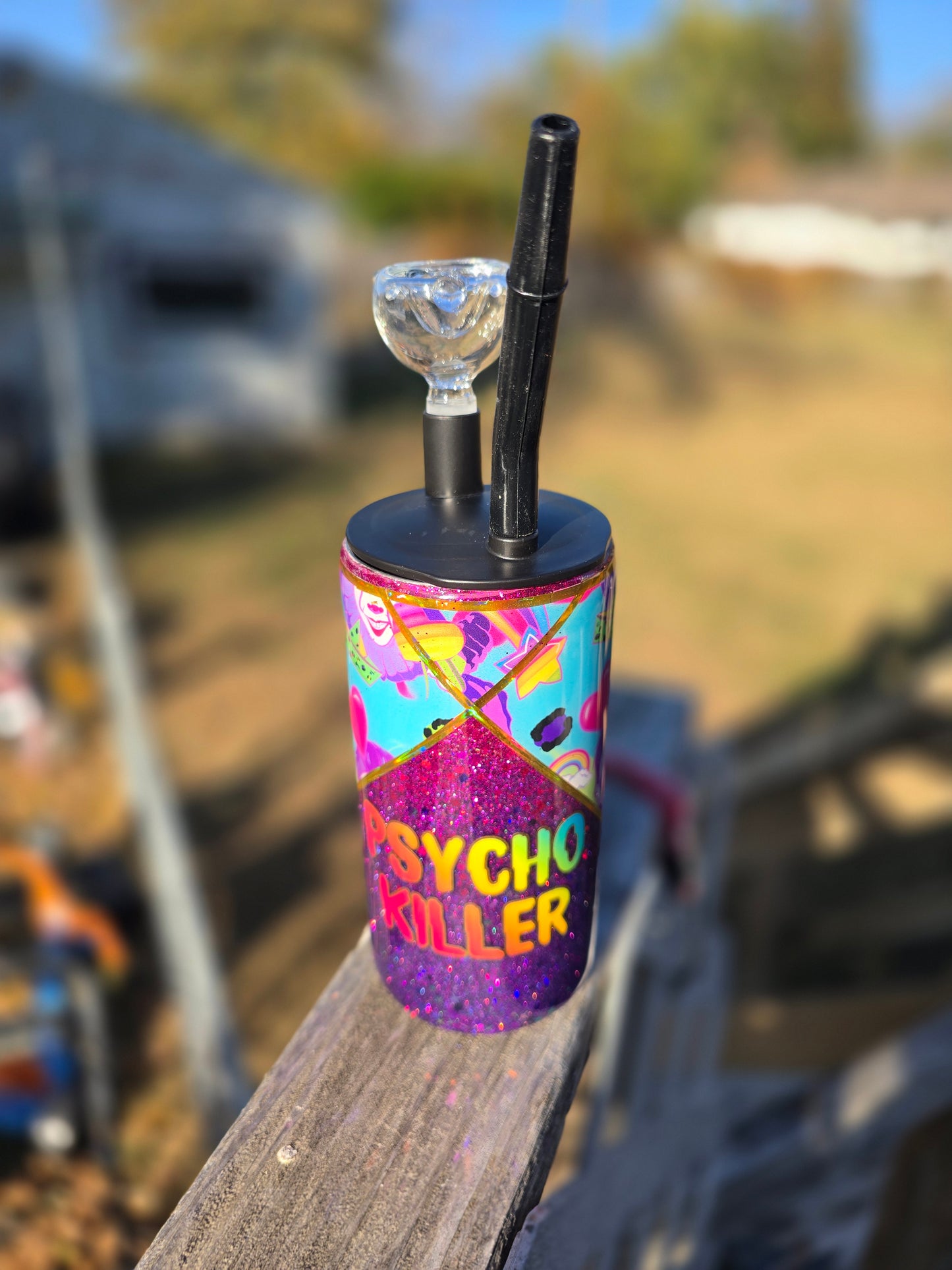 Tumbler -"Flower Vase" Neon Psycho Killer