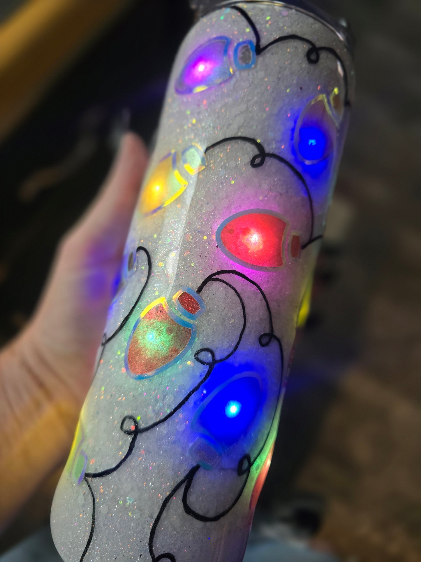 Tumbler- Striped Merry & Bright Light Up