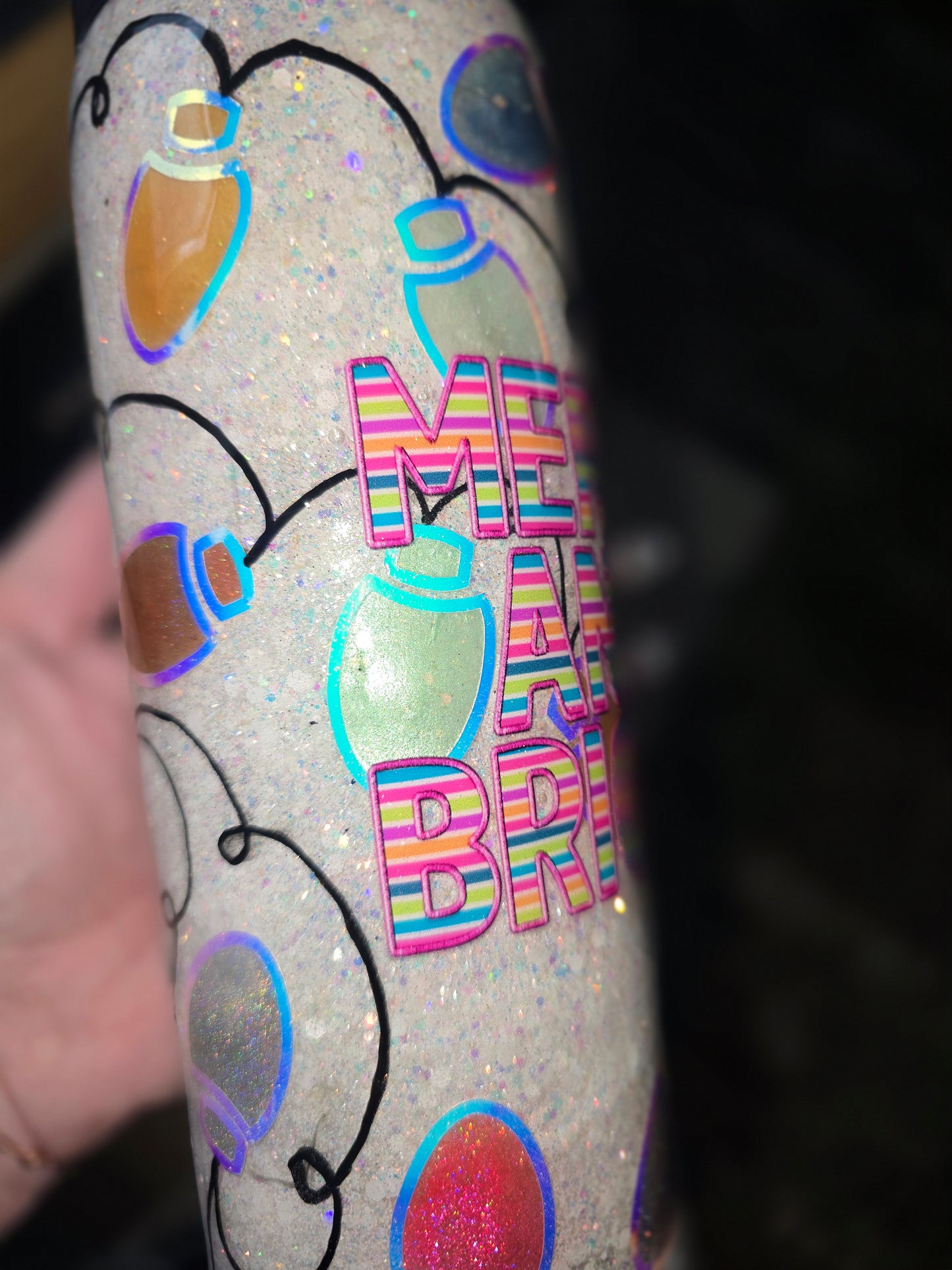 Tumbler- Striped Merry & Bright Light Up