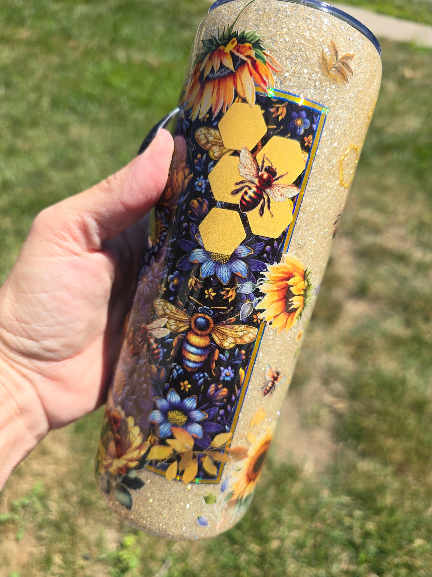 Bee & Blue Floral 20oz Skinny Tumbler