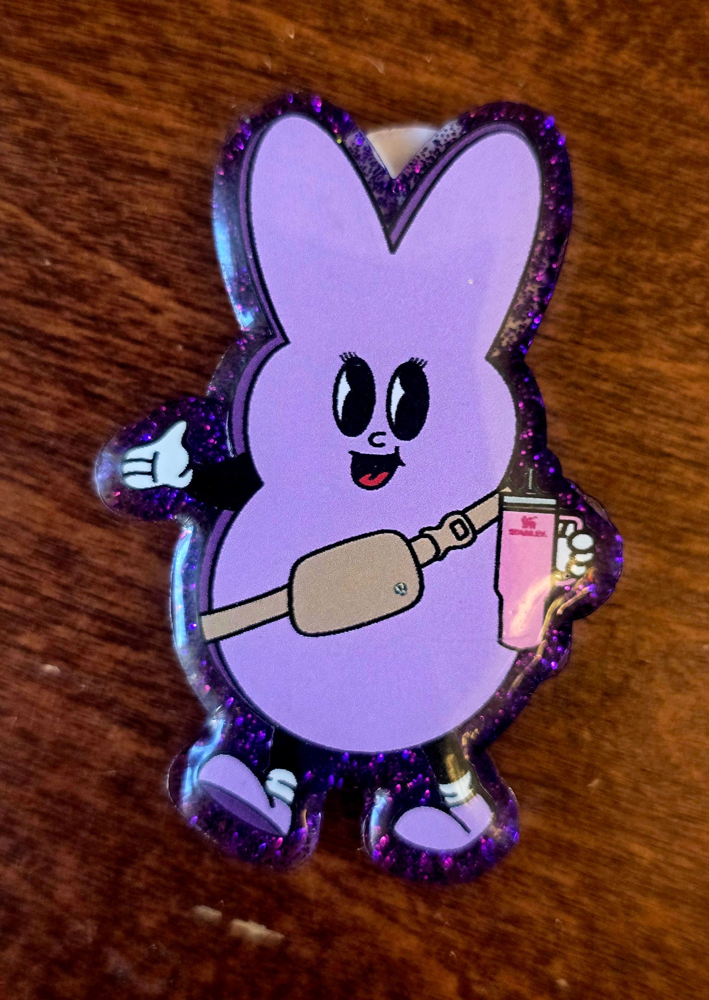 Badge Buddy purple Bunny