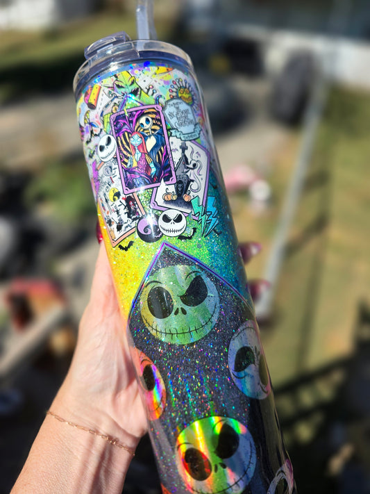 Nightmare Before Xmas Tumbler- Rainbow