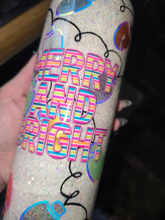 Tumbler- Striped Merry & Bright Light Up