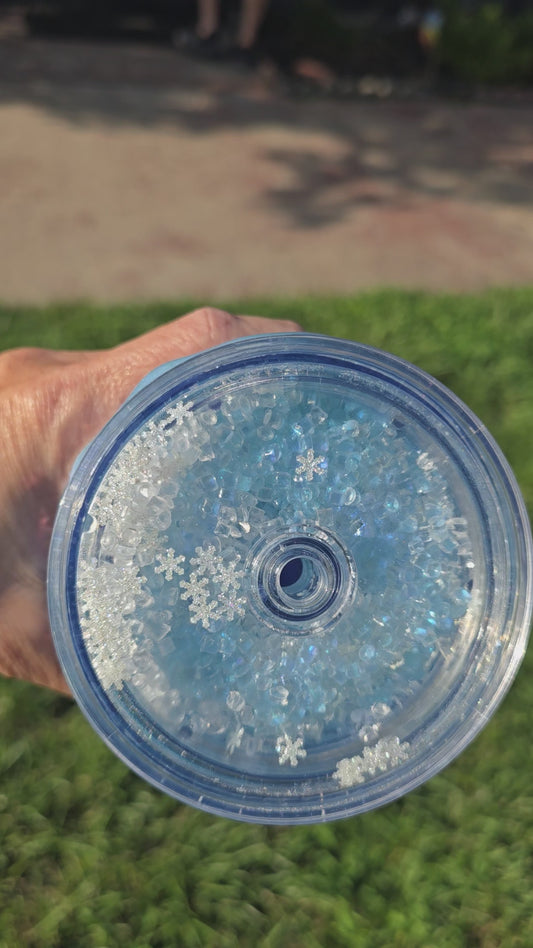 24oz ICEE Inspired Acrylic Snow Globe Tumbler | Shaker Lid + Extra Lid