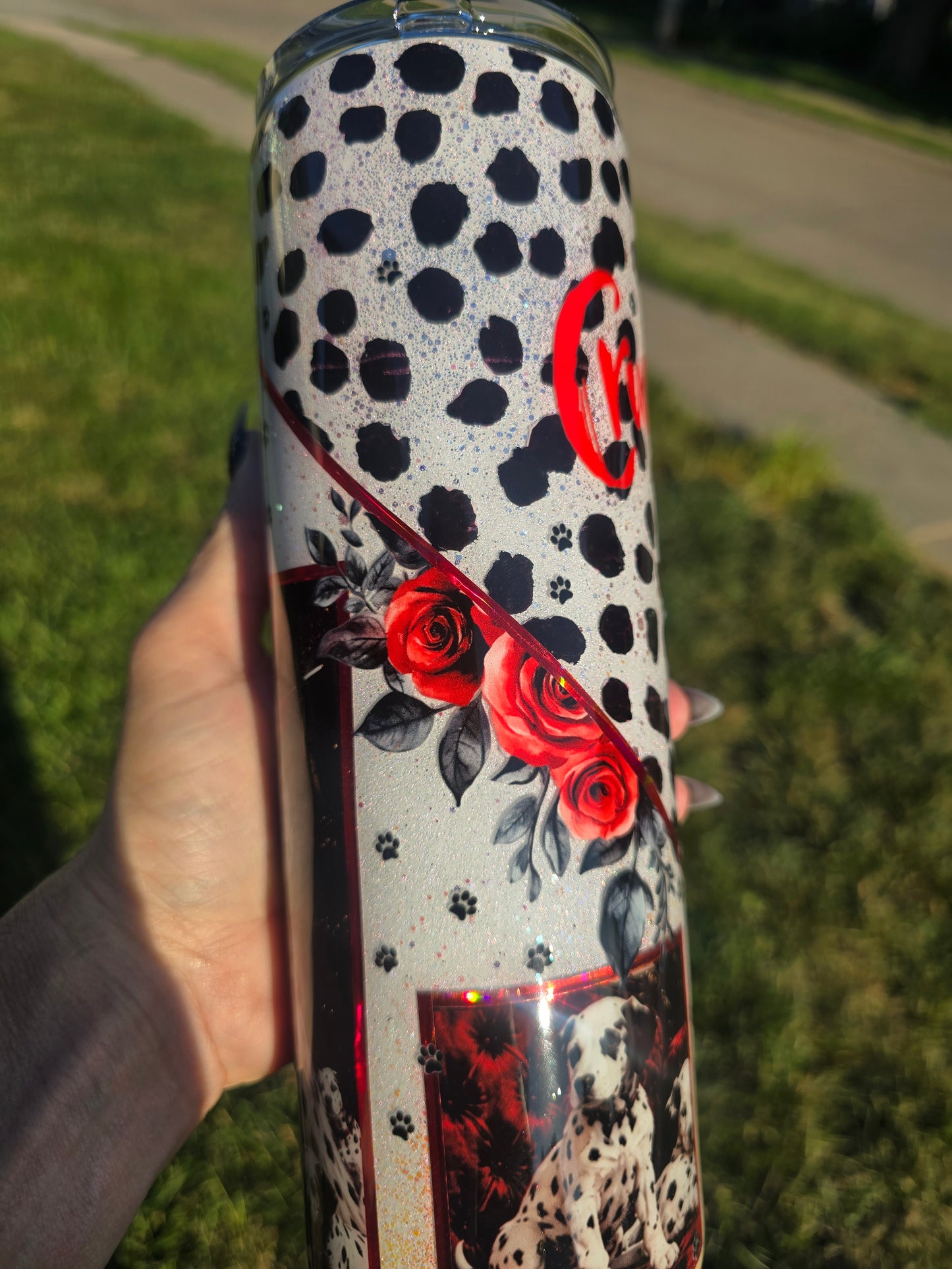 Cruella Inspired Skinny Tumbler – 30oz