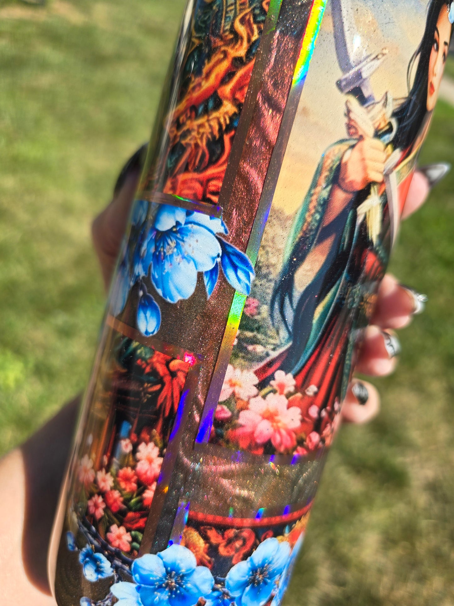 20oz Skinny Tumbler – Mulan Inspired Warrior