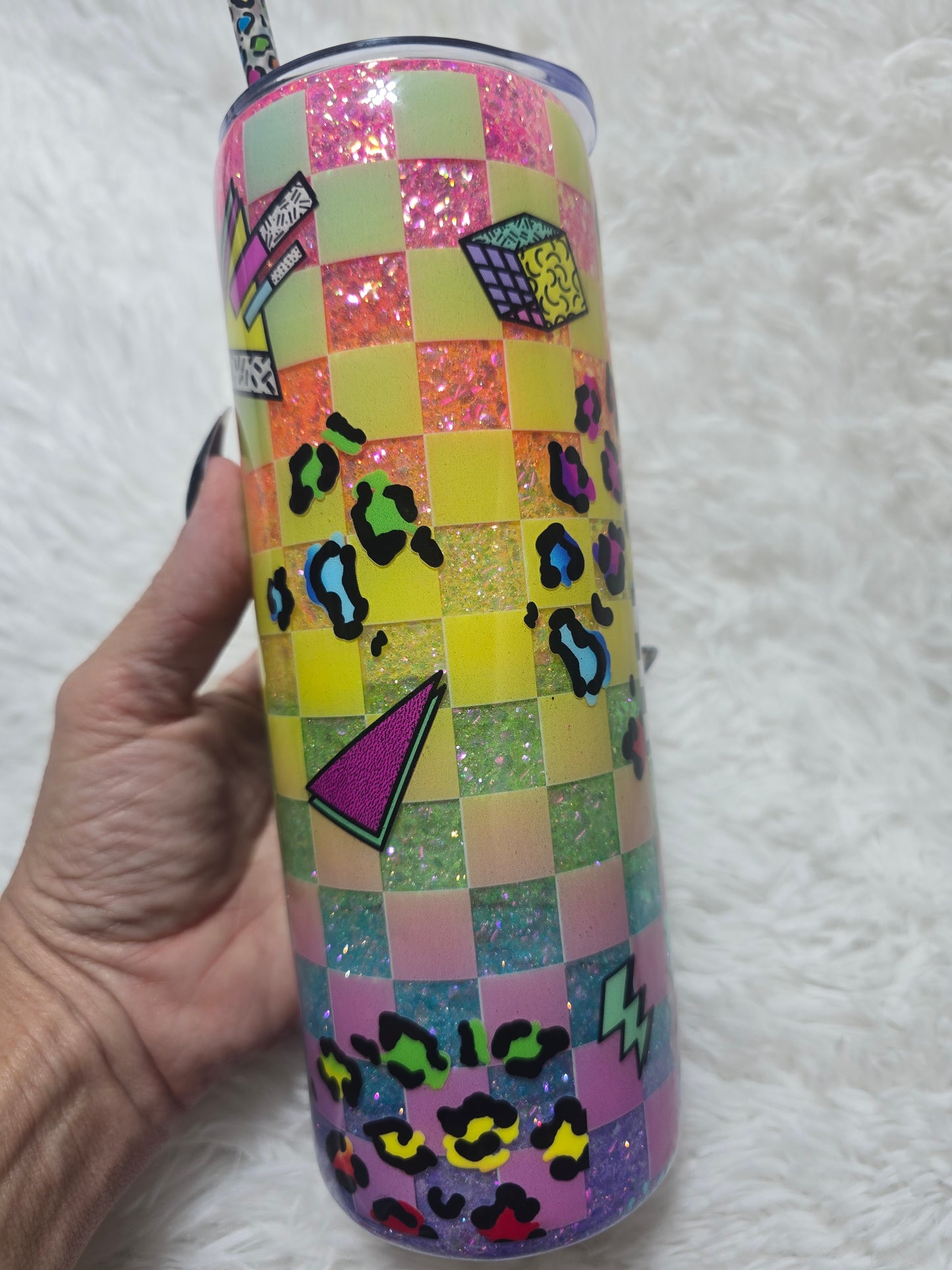 90's vibes Neon 20oz skinny Tumbler
