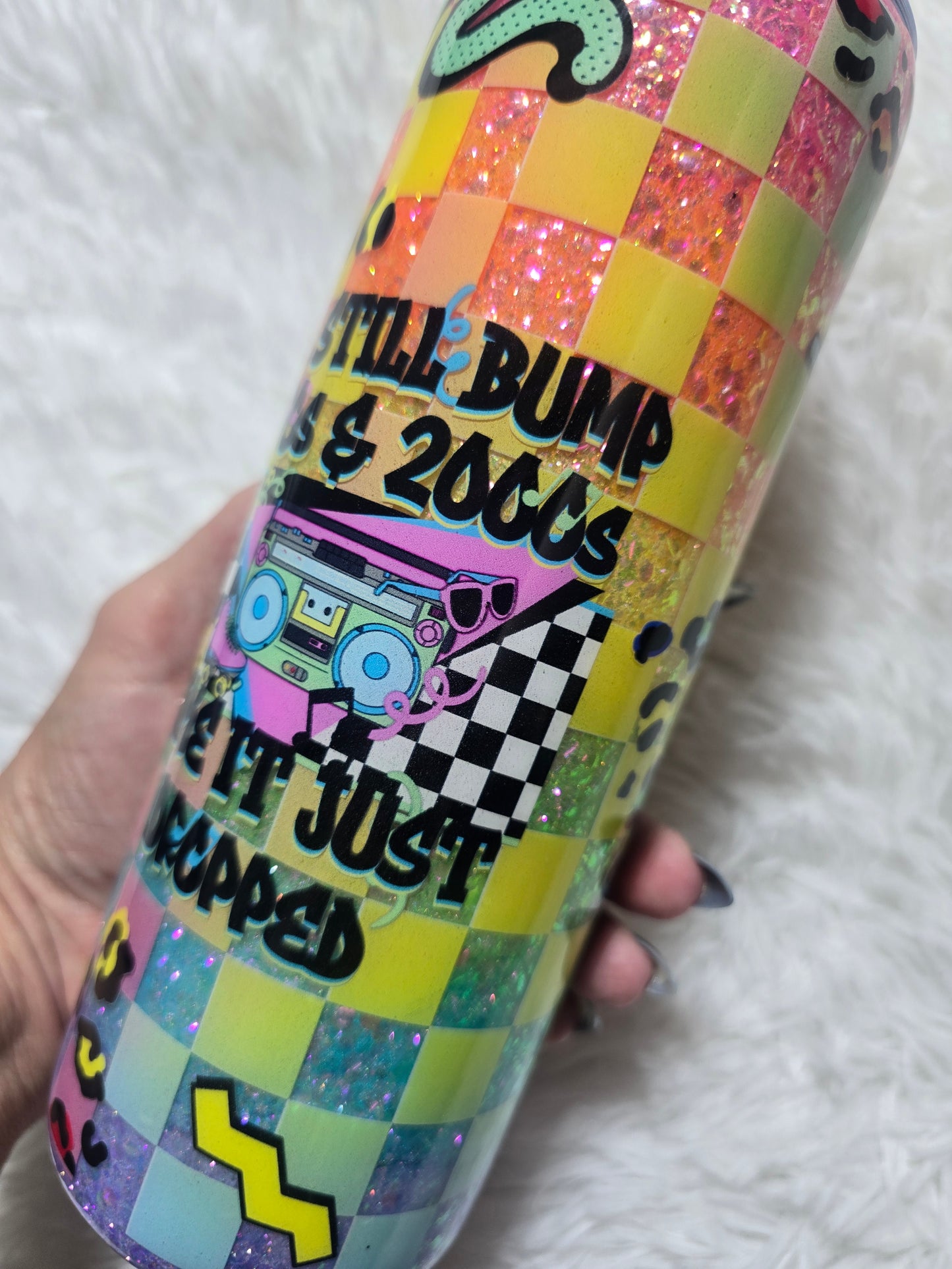 90's vibes Neon 20oz skinny Tumbler