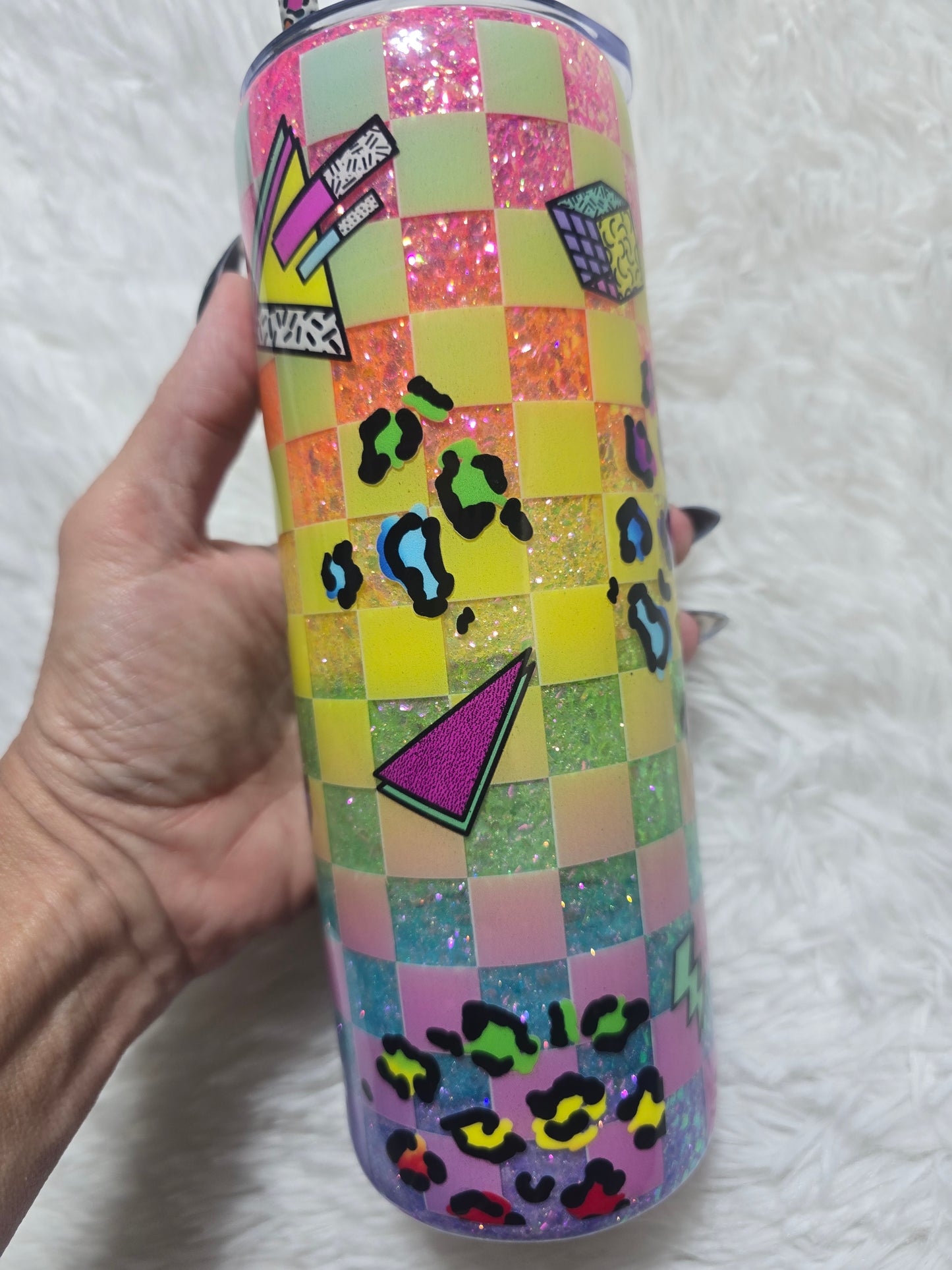 90's vibes Neon 20oz skinny Tumbler