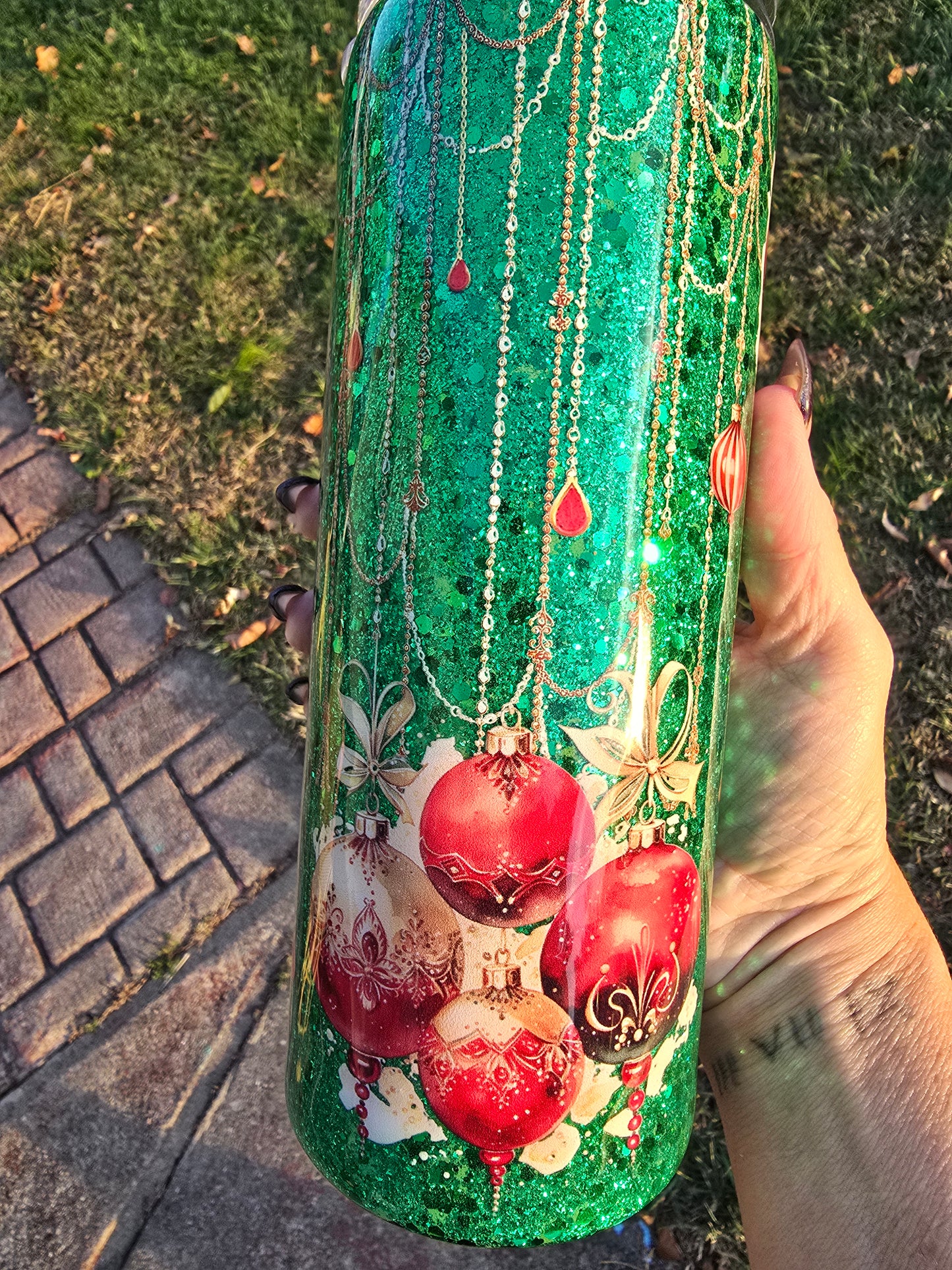 Cardinals & Red Door  Xmas Tumbler