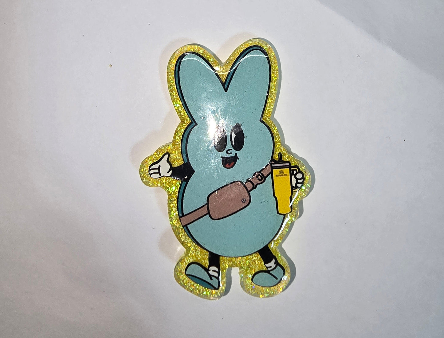 Badge Buddy- Bunny Peep Teal