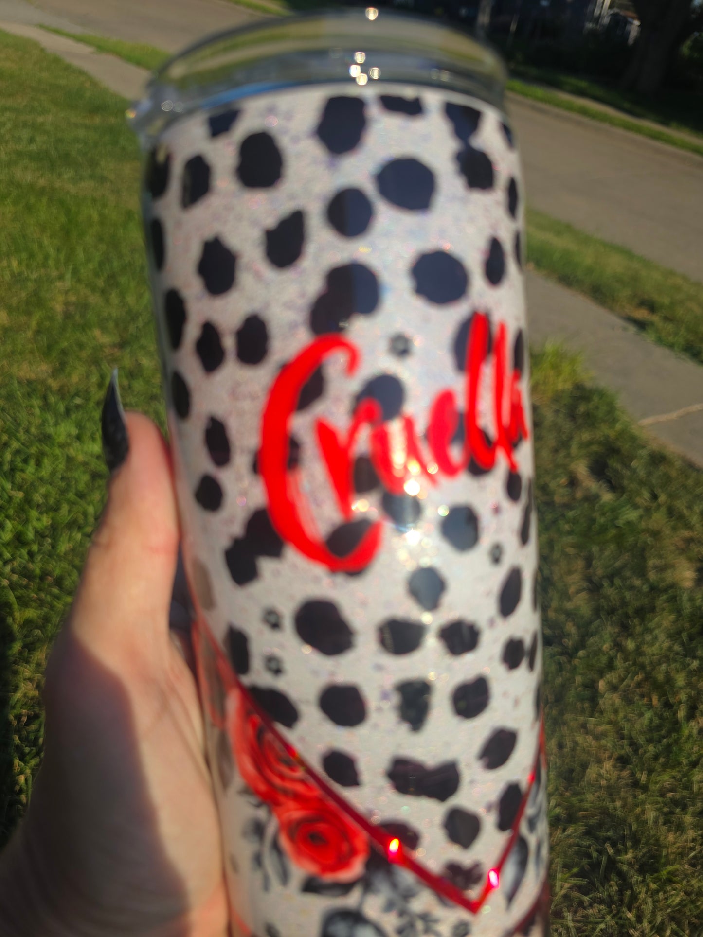 Cruella Inspired Skinny Tumbler – 30oz