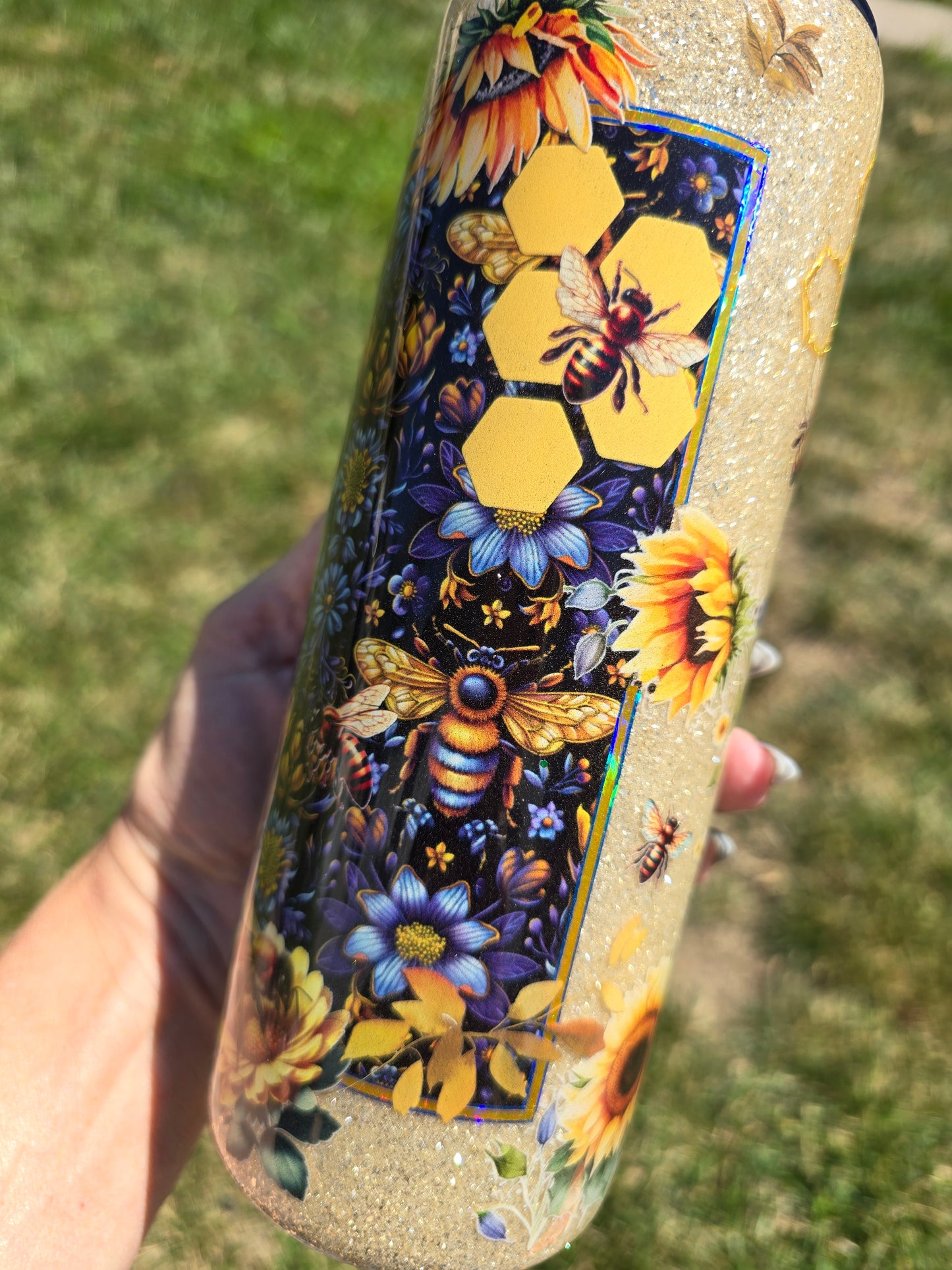 Bee & Blue Floral 20oz Skinny Tumbler