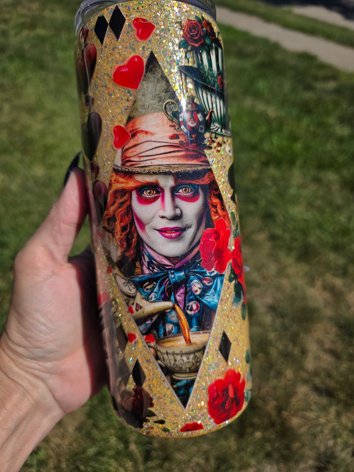 20oz Skinny Tumbler – Mad Tea Party Dreams