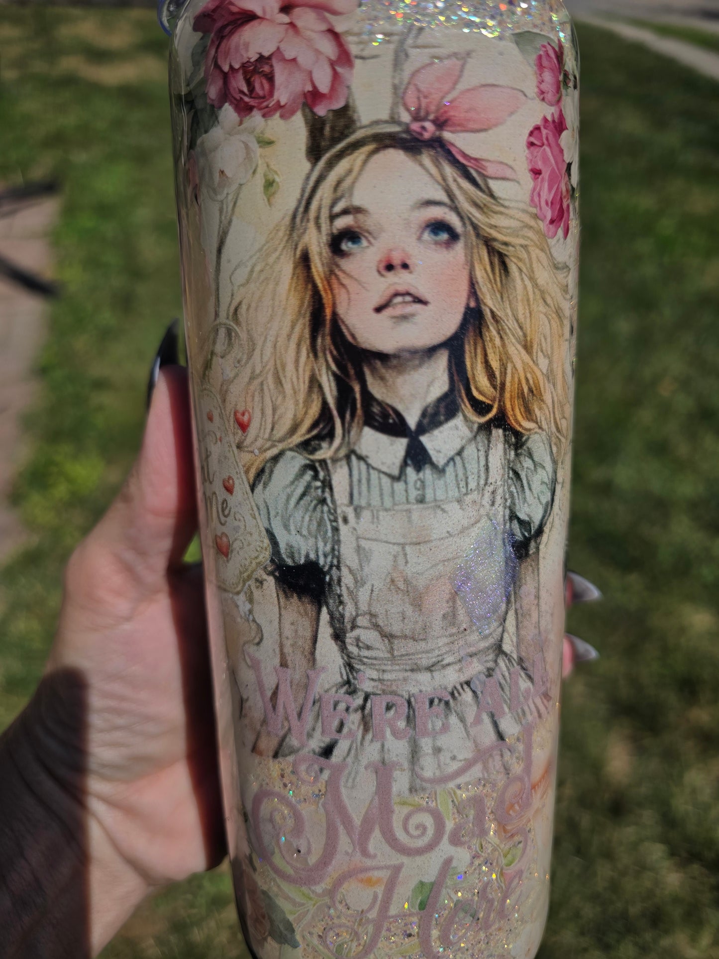We're All Mad Here – Pastel Alice in Wonderland 20oz Skinny Tumbler