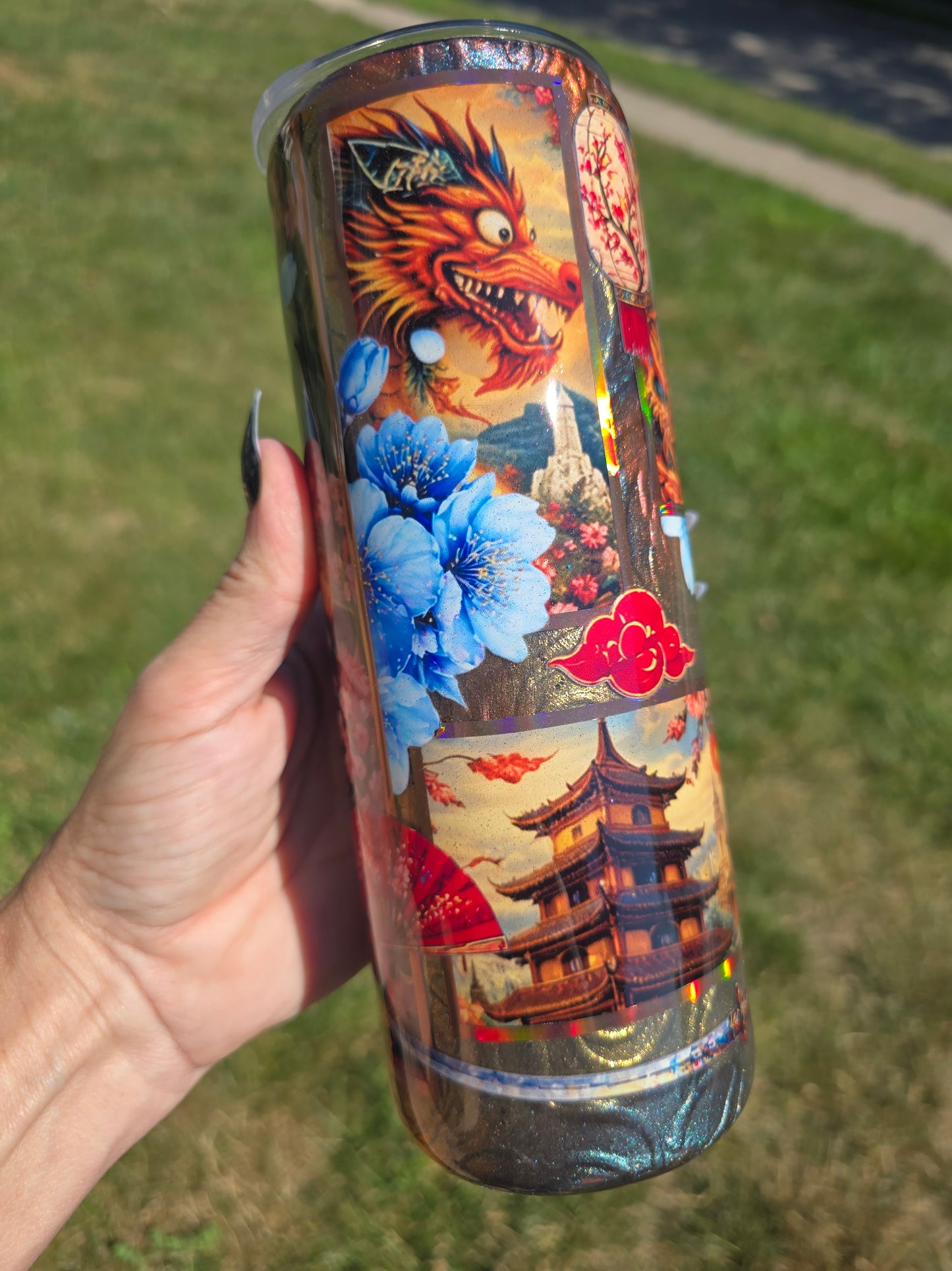 20oz Skinny Tumbler – Mulan Inspired Warrior