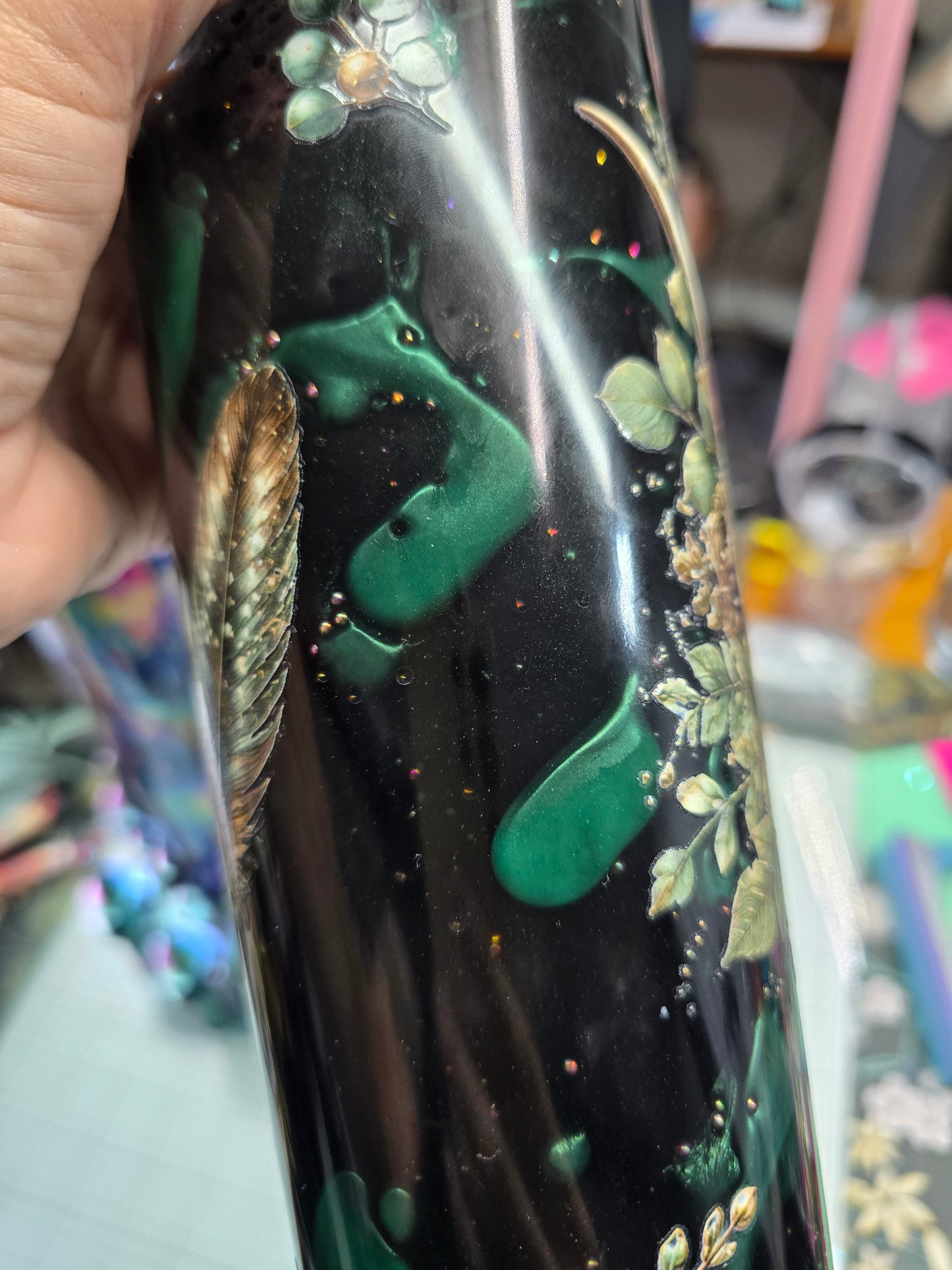 24oz Boho Skull Acrylic Lava Snowglobe Tumbler