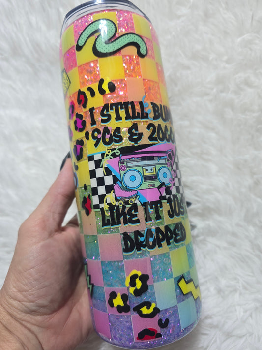 90's vibes Neon 20oz skinny Tumbler