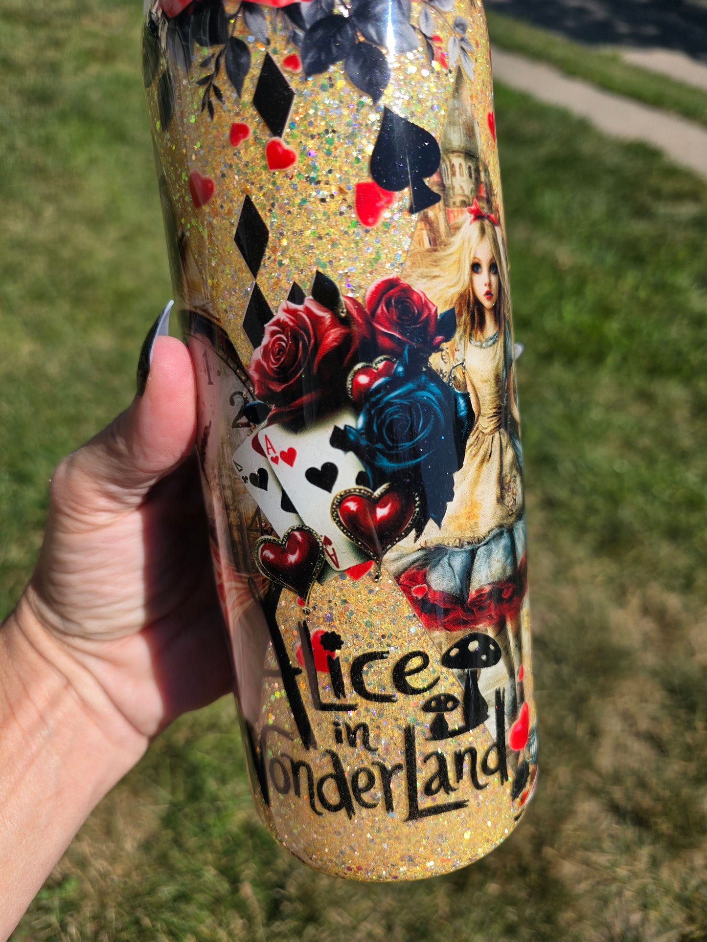 20oz Skinny Tumbler – Mad Tea Party Dreams