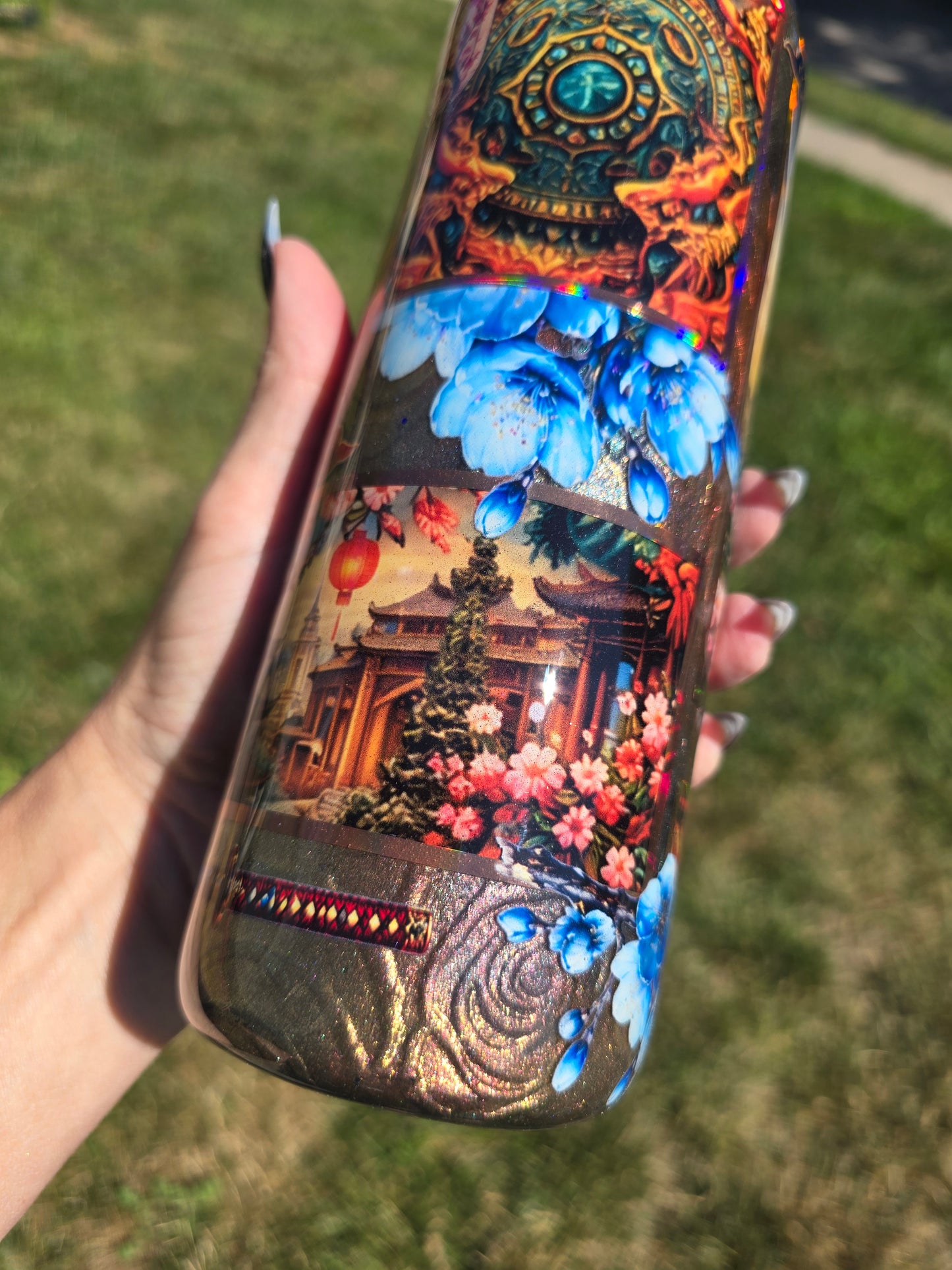 20oz Skinny Tumbler – Mulan Inspired Warrior