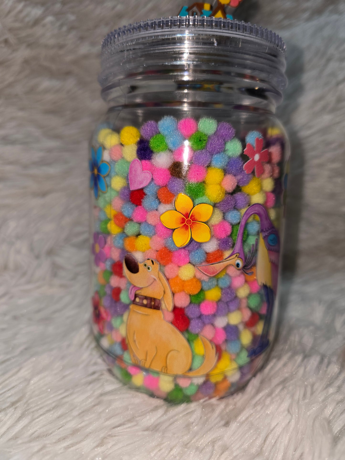 Up Inspired Mason Jar Snow Globe Tumbler