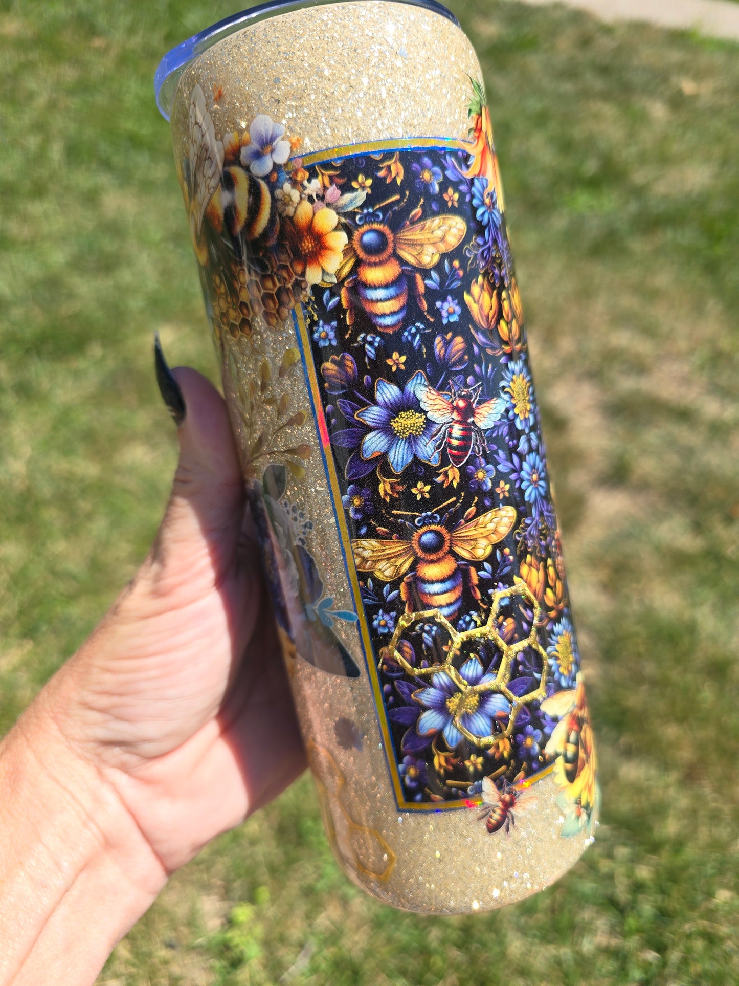 Bee & Blue Floral 20oz Skinny Tumbler